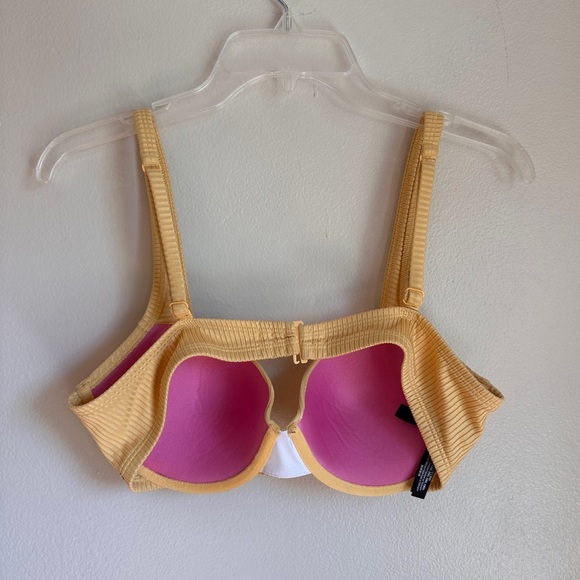 Victoria’s Secret PINK Bikini Padded Push-Up Swimsuit Top Yellow Beach Summer - Picture 5 of 13
